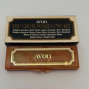 VTG Avon The Great Pearls Eye Shadow Kit with Pearl Aqua and Blue Shades NIB